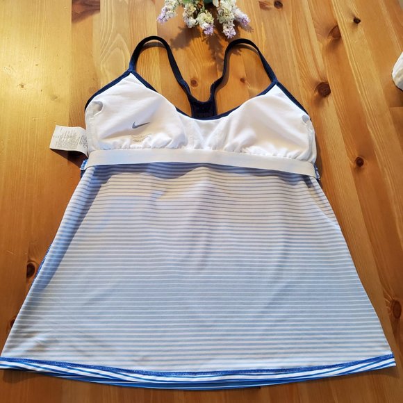 Nike Women's Stripe Racerback Tankini Top - Picture 9 of 13